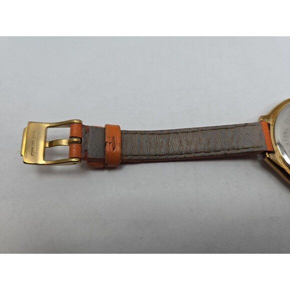 Michael Kors MK2275 Slim Runway Gold Tone Orange Leather Watch New Battery Women main image 5